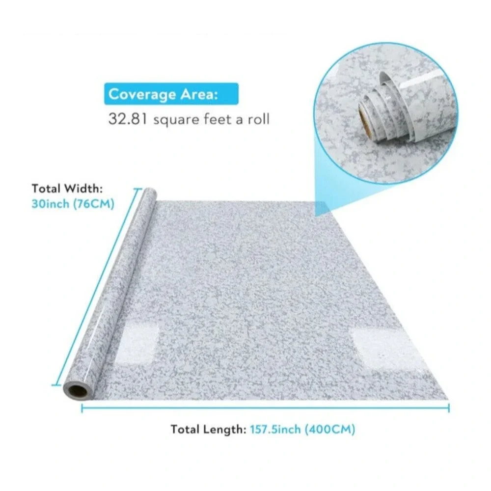 Roll Self Adhesive Wallpaper Peel&Stick Granite Counter Contact Paper 30